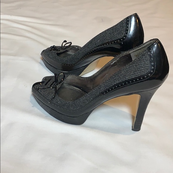 Marc Fisher Tweed & Patent Leather Heels Size 8 - Picture 2 of 8